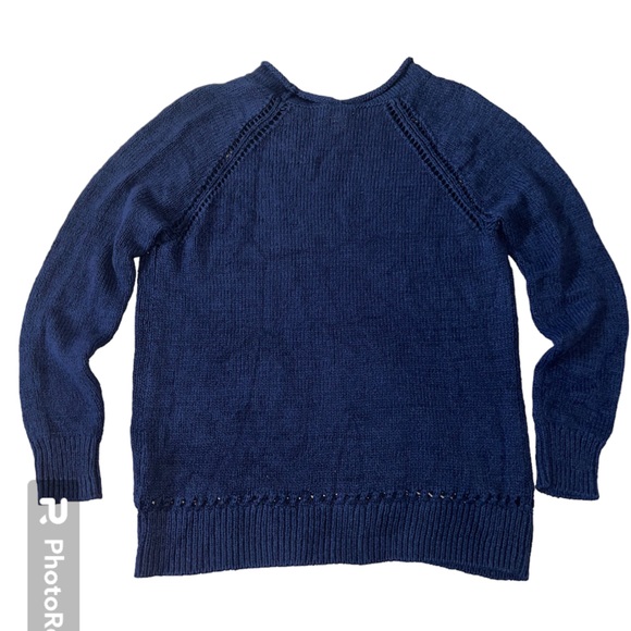 J Crew Factory Knit Sweater | Size Small | Navy Blue - Picture 2 of 6